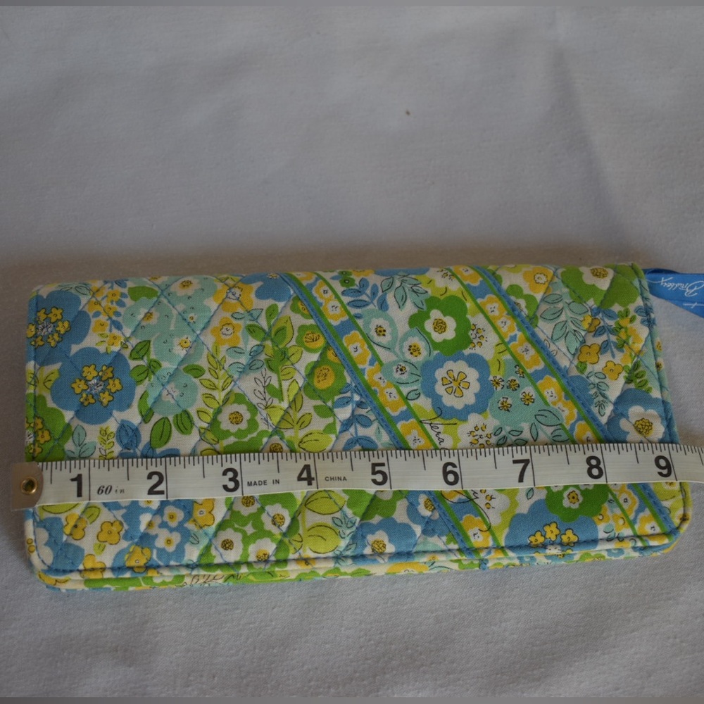 Vera Bradley Travel Wallet English Meadow Blue and Yellow Floral - Picture 10 of 10
